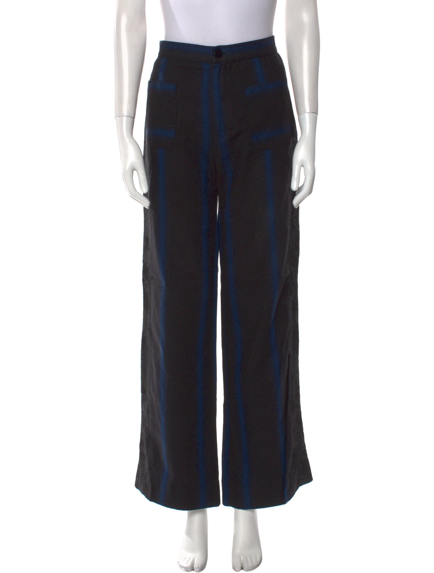 Warm Striped Wide Leg Pants